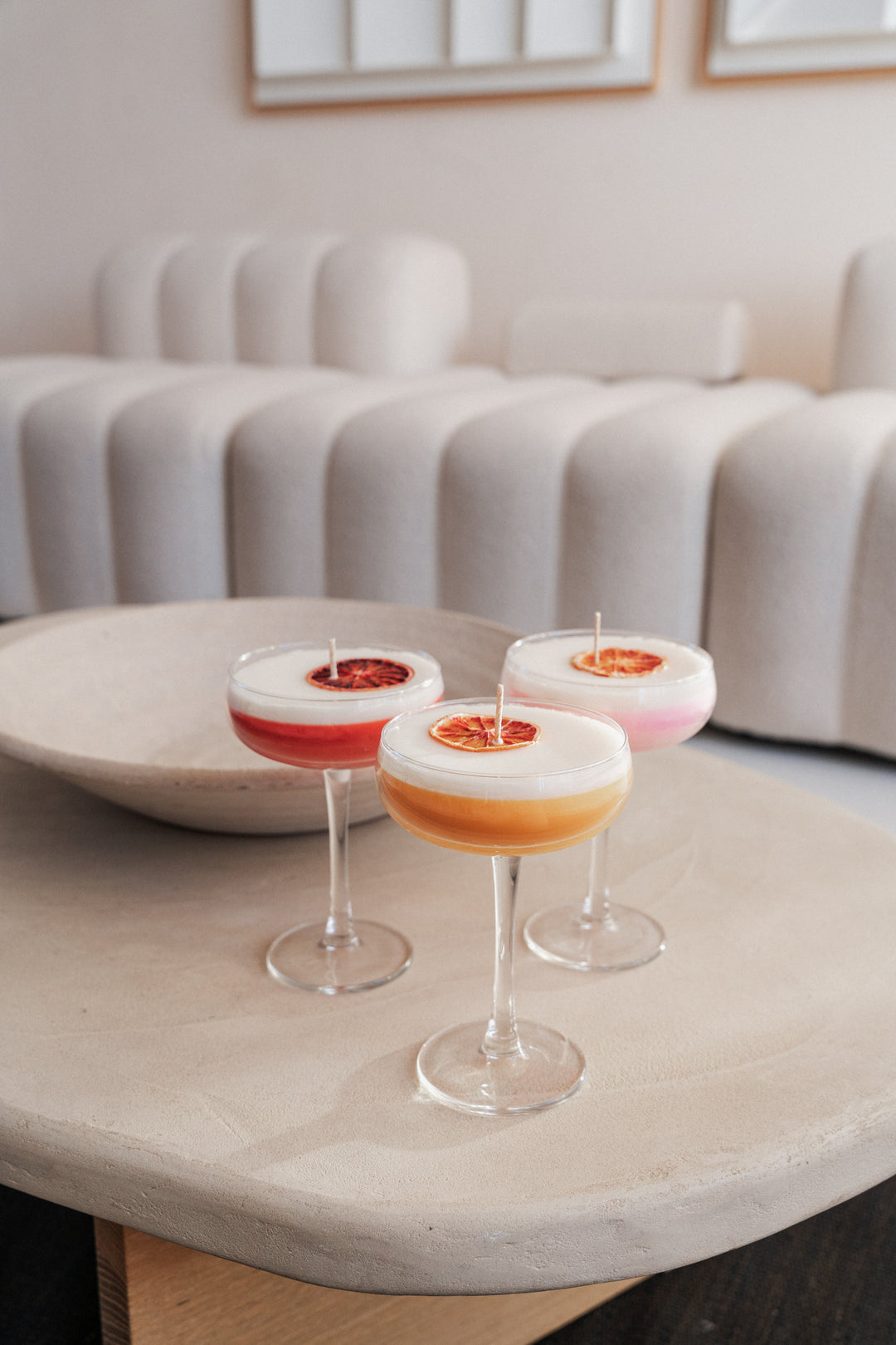 Cocktail kaarsen Trio set