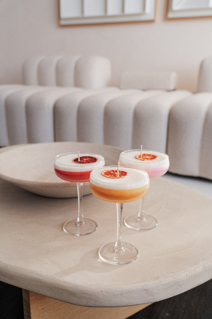 Cocktail kaarsen Trio set