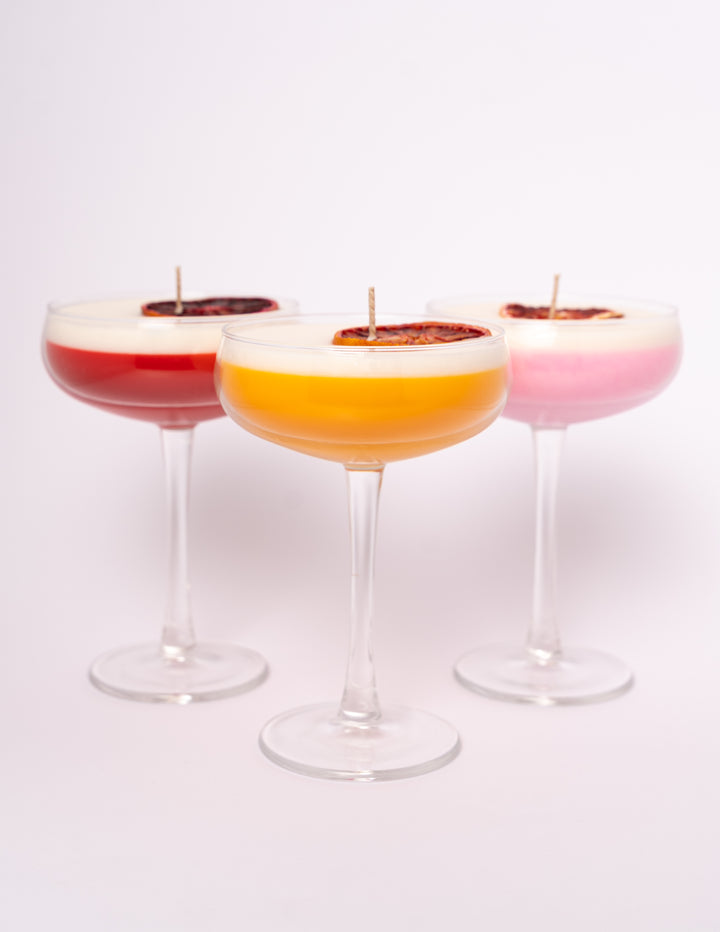 Cocktail kaarsen Trio set