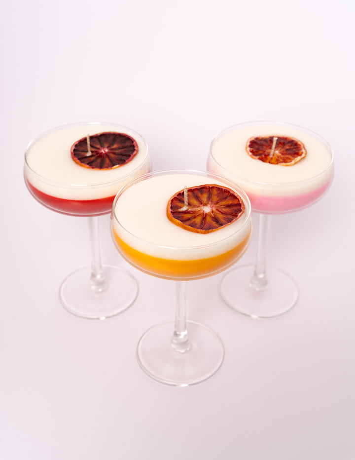 Cocktail kaarsen Trio set
